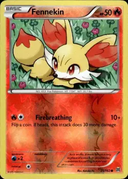Pokemon Reverse Holo Fennekin XY - BREAKthrough 25/162 LP - Image 1