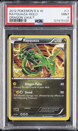 2012 POKEMON BLACK & WHITE DRAGON VAULT #11 RAYQUAZA-HOLO PSA 9 - Image 1