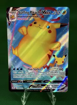 Surfing Pikachu VMAX 009/025 Full Art Holo Rare Celebrations 2021 Pokemon TCG - Image 1