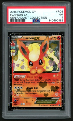 POKEMON FLAREON EX 2016 XY GENERATIONS RADIANT COLLECTION #RC6 PSA 7 - Image 1