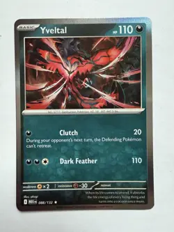 Pokemon Yveltal 088/132 Holo Rare ME01 Mega Evolution NM - Image 1