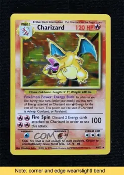 Charizard Holo Pokemon Base Set #4 1999 READ - Image 1