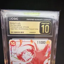 Monkey D. Luffy Super Rare 3rd Anniversary ST10-006 One Piece CGC 10 Pristine - Image 3