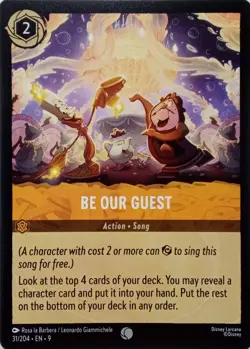 31/204 BE OUR GUEST EN9 COMMON DISNEY LORCANA CARD - Image 1