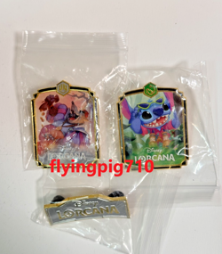 Disney Lorcana TCG Chinese Stitch Logo Set of 3pcs Combo Badge - Image 1