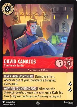 David Xanatos Charismatic Leader 116/204 Whispers in the Well Disney Lorcana - Image 1