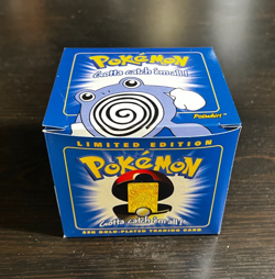 1999 BURGER KING POKEMON 23K GOLD PLATED CARDS POLIWHIRL SEALED BLUE BOX VINTAGE - Image 2