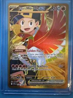 Pokemon TCG Ethan's Ho-Oh EX Hyper Rare Holo Card 239/182 Sv10 - Image 1