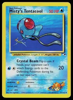 Pokemon Card Gym Heroes Misty's Tentacool 57/132 Unlimited Uncommon - Image 1