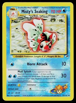 Pokemon Card Gym Heroes Misty's Seaking 55/132 Unlimited Uncommon - Image 1