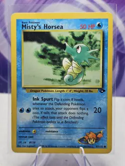 Misty's Horsea 87/132 Common Gym Challenge Pokemon Card LP - Image 1