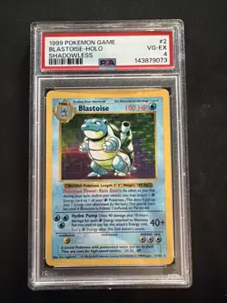 1999 Pokemon TCG Blastoise Holo Rare Card Base Set 2/102 HP Shadowless PSA 4 - Image 1