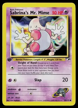 Pokemon Card - Sabrina's Mr. Mime Gym Heroes 94/132 Common 1st Edition - Image 1