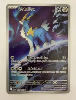 Pokemon Cobalion 144/086 Sv: Black Bolt Illustration Rare Holo Basic 120 HP - Image 1