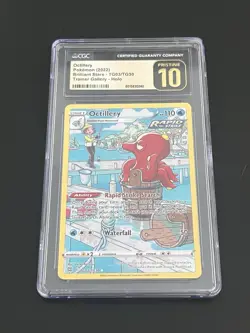 2022 Pokemon Brilliant Stars Octillery TG03/TG30 Full Art Holo Gem Mint 10 CGC - Image 1