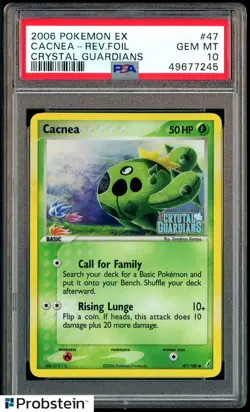 2006 Pokemon EX Crystal Guardians #47 Cacnea Reverse Holo Foil PSA 10 GEM MINT - Image 1