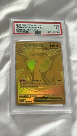 PSA 5 Mega Charizard X EX Gold Hyper Rare #130 2025 Pokemon PFL EN 🔥 Slabbed - Image 1