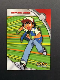 Ash Ketchum (HV1) Pokemon 2000 Topps TV Animation Edition Non Holo LP Blue Label - Image 1