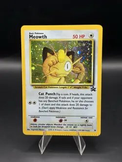 Meowth Holo #10 GB 2000 Pokemon TCG Black Star Promo Crimp Error - Image 1