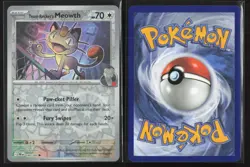 Team Rocket's Meowth 149/182 Common Destined Rivals Pokemon Reverse Holo NM - Image 3