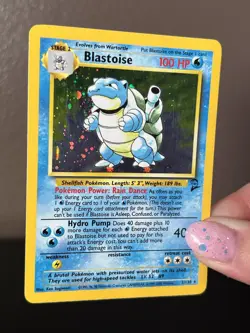 Pokemon Blastoise 2/130 Base Set 2 Holo Rare HP Vintage WotC 2000 - Image 5
