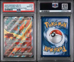 2025 Pokemon Destined Rivals #208 Team Rocket’s Moltres Ex UPC STAMPED PSA 10 - Image 3