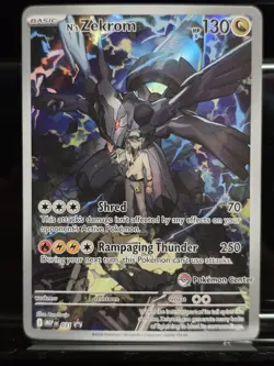 Pokemon N's Zekrom 031 Illustration Rare Ascended Heros Pokemon Center Stamped - Image 1