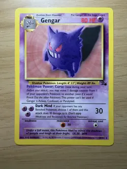 Pokemon Gengar 20/62 Fossil Unlimited Edition Regular Rare Non-Holo LP-MP - Image 1