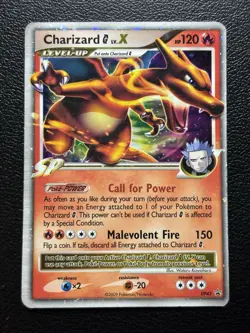 2009 Pokemon Charizard G LV.X #DP45 Diamond and Pearl Black Star Promo Holo MP - Image 1