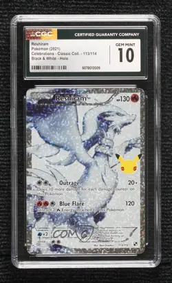 Reshiram (Black & White) Pokemon Celebrations Classic Collection CGC 10 Gem Mint - Image 1