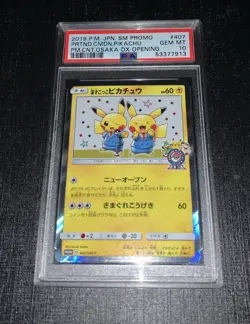 2019 Pokemon PSA 10 Japanese Pretend Comedian Pikachu Promo 407 SM-P - Image 1