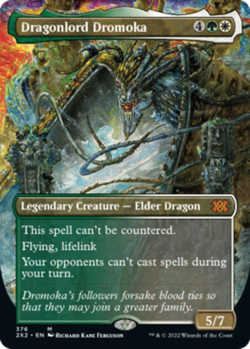 MTG Dragonlord Dromoka - Foil - Borderless, Light Play, English Double Masters 2 - Image 1