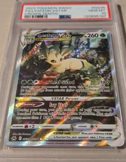 2023 POKEMON SWORD & SHIELD CROWN ZENITH #GG35 FULL ART/LEAFEON VSTAR PSA 10 - Image 2