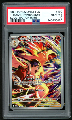 POKEMON ETHAN'S TYPHLOSION 2025 DESTINED RIVALS #190 ILLUSTRATION RARE PSA 10 - Image 1