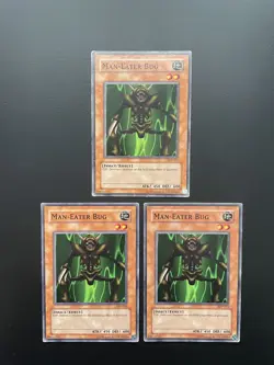 Yugioh Man-Eater Bug SDP-015 Common Unlimited Edition Damaged X3 - Image 1