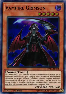Yugioh Vampire Grimson DASA-EN004 1st Edition Super Rare NM - Image 1