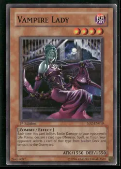 1996 Yu-Gi-Oh! 1st Edition Vampire Lady Sd2-EN010 - Image 1