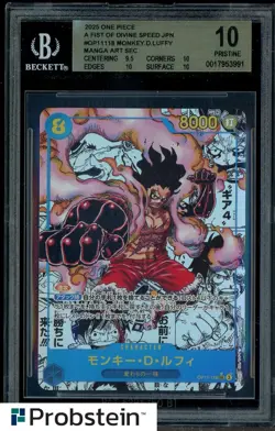 2025 One Piece A Fist of Divine Speed JPN OP11118 Monkey D. Luffy Manga BGS 10 - Image 1