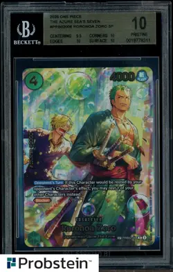 2026 One Piece The Azure Sea's Seven PRB02006 Roronoa Zoro SP BGS 10 PRISTINE - Image 1