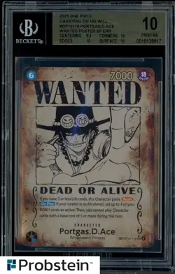 2025 One Piece Carrying/Will OP13119 Portgas D. Ace Wanted Poster SP BGS 10 - Image 1