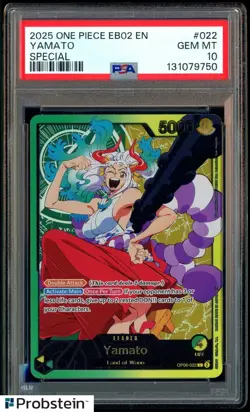 2025 One Piece EB02 EN Special #022 Yamato Leader PSA 10 GEM MINT - Image 1