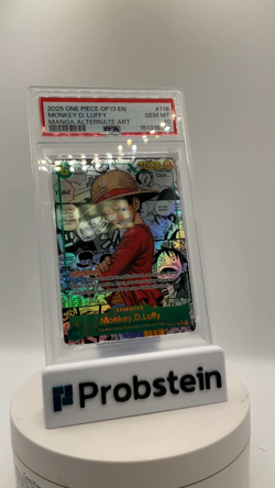 2025 One Piece OP13 EN Manga Alternate Art #118 Monkey D. Luffy PSA 10 GEM MINT - Image 2