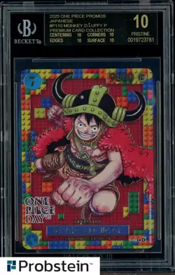 2025 One Piece Promos JPN P110 Monkey D. Luffy Premium Card BGS 10 BLACK LABEL - Image 1