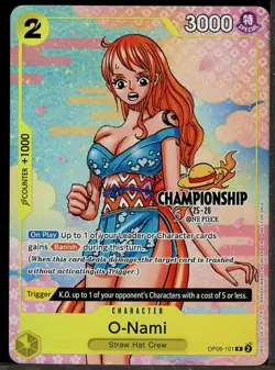 One Piece TCG O Nami OP06-101 TEXTURED FINALIST CS EVENT PACK M 2025 - Image 1