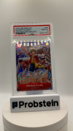 2025 One Piece EN One Piece Day Dallas #006 Monkey D Luffy PSA 10 GEM MINT - Image 2