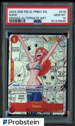 2024 One Piece PRB01 En Manga Alternate Art #016 Nami PSA 10 GEM MINT - Image 1