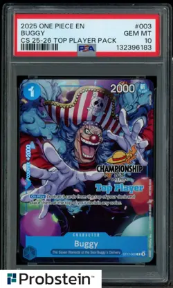 2025 ONE PIECE EN CS 25-26 TOP PLAYER CHAMPIONSHIP ST17-003 BUGGY PSA 10 - Image 1