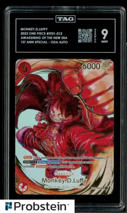 2023 One Piece Awakening /Era 012 Monkey D. Luffy Signature TAG Score 929 MINT 9 - Image 1