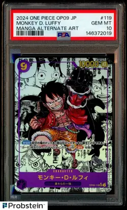 2024 One Piece OP09 Japanese Manga Alternate Art #119 Monkey D. Luffy PSA 10 - Image 1