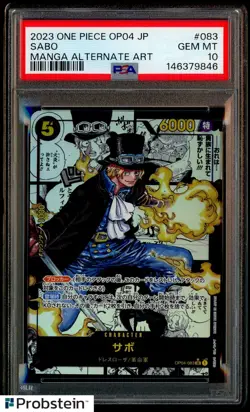2023 One Piece OP04 Japanese Manga Alternate Art #083 Sabo PSA 10 GEM MINT - Image 1